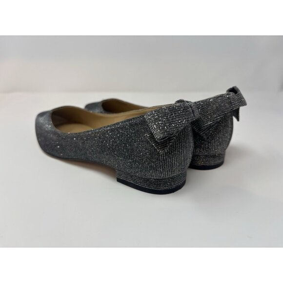 Talbot’s Edison Back Bow Flats Metallic Silver Women's Size 9 - Picture 1 of 11